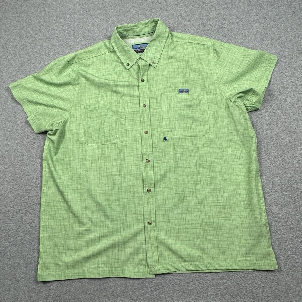 XCaster Outdoor Vented Fishing Shirt Men's XXL UPF‎ + Sun Protection Green